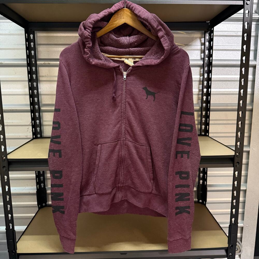 Victoria's Secret PINK Purple Full Zip Hoodie Women's Size L